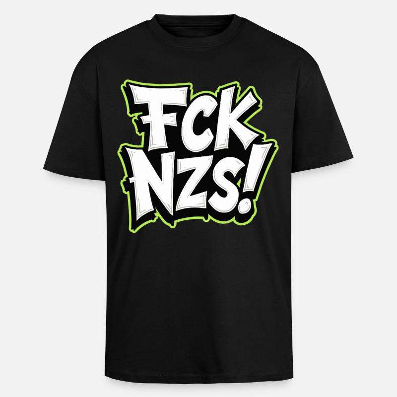 FCK NZS Statement gegen Rassismus - Oversized Heavyweight Unisex T-Shirt - Schwarz