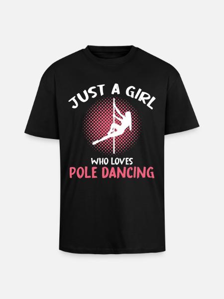 Pole Dancing Girl Typography - Unisex Oversized Heavyweight T-shirt - black