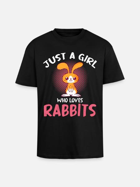 Une seule fille aime les lapins - T-shirt unisexe oversize épais - noir