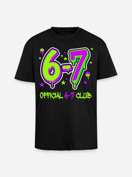Official 6-7 Club - Unisex Oversized Heavyweight T-shirt - black
