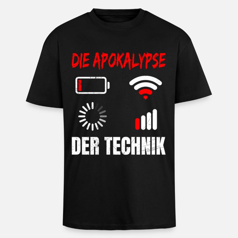 Coder L’APOCALYPSE DE LA TECHNOLOGIE DRÔLE - T-shirt unisexe oversize épais - noir