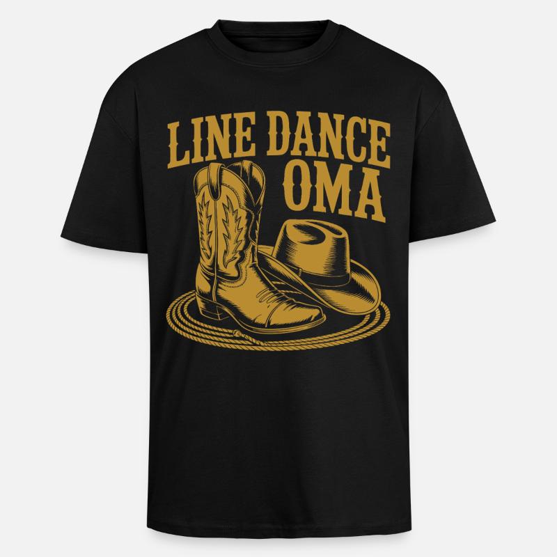 Line Dance Oma Boots Hat - Oversized Heavyweight Unisex T-Shirt - Schwarz