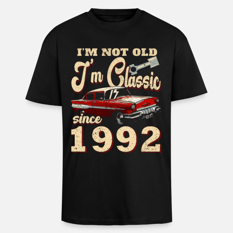 Nicht Alt, Klassisch 1992 Auto - Oversized Heavyweight Unisex T-Shirt - Schwarz