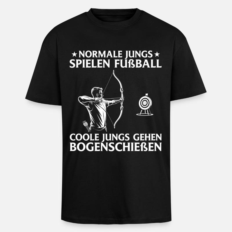 Archer boy with target archery - Unisex Oversized Heavyweight T-shirt - black