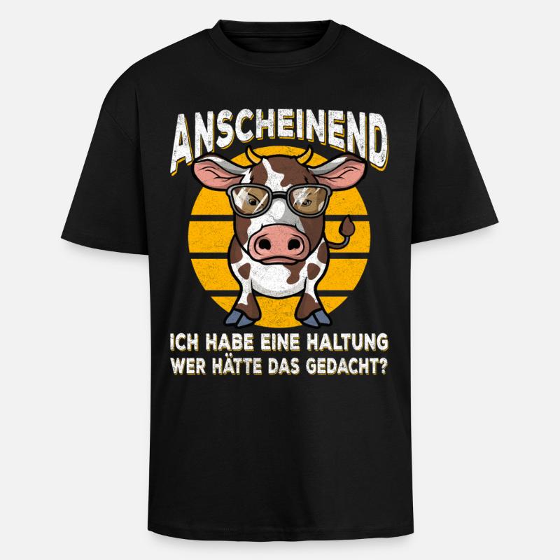 Attitude de vache avec style - T-shirt unisexe oversize épais - noir