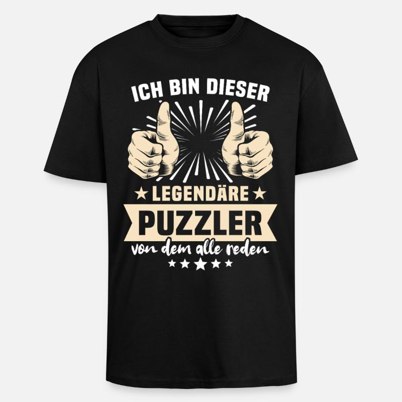 Puzzler Sprüche - Oversized Heavyweight Unisex T-Shirt - Schwarz
