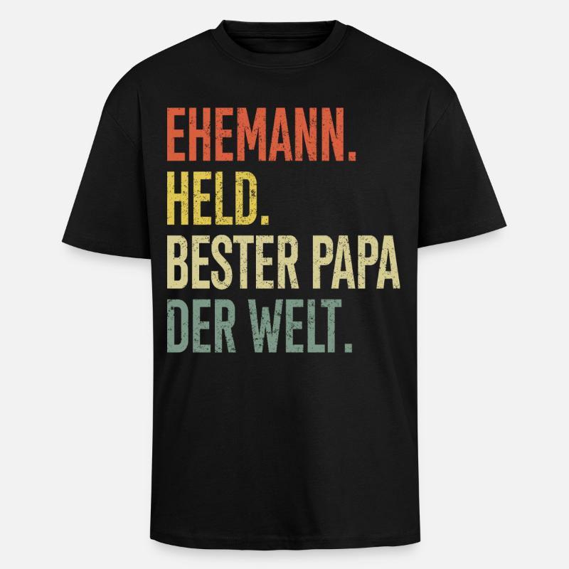 Bester Papa der Welt Gradient - Oversized Heavyweight Unisex T-Shirt - Schwarz