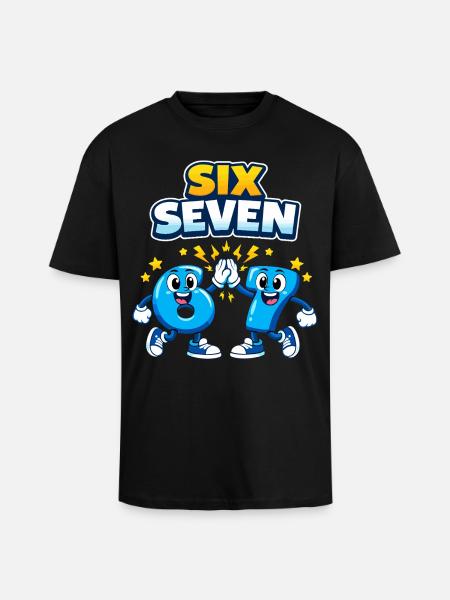 Nummer 67 Seks Syv - 6 7 Memes - Unisex oversized heavyweight t-shirt - sort
