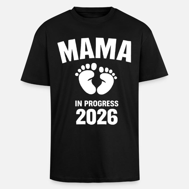 Mama in Progress 2026 - Oversized Heavyweight Unisex T-Shirt - Schwarz