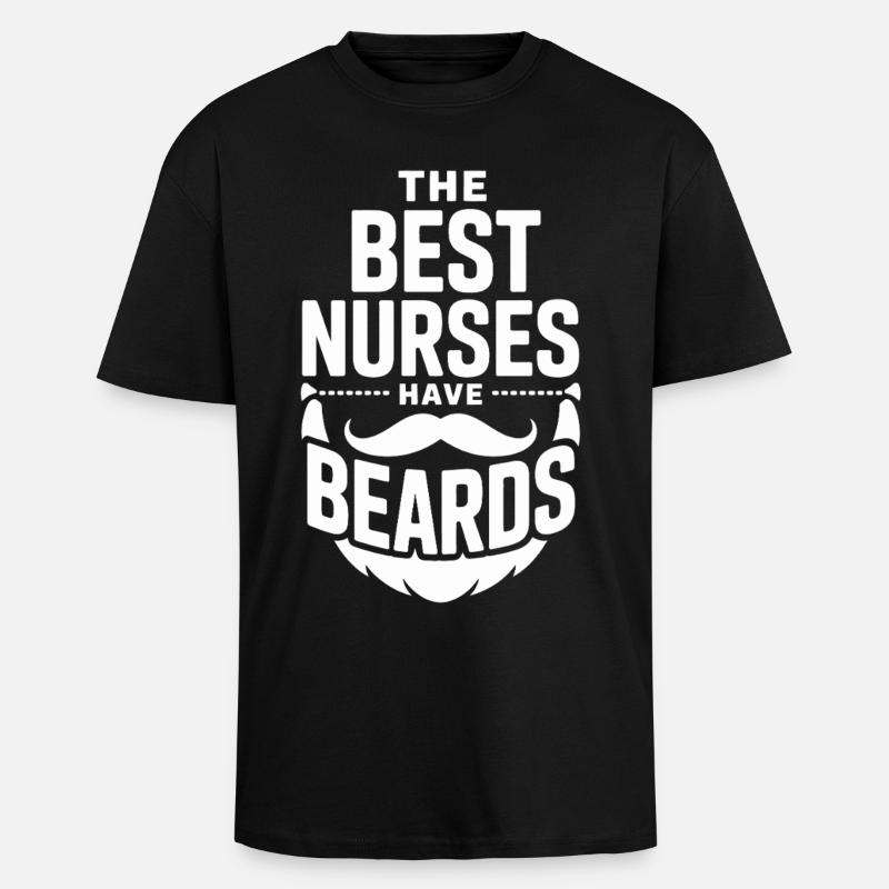 Nurses with beards - Unisex Oversized Heavyweight T-shirt - black
