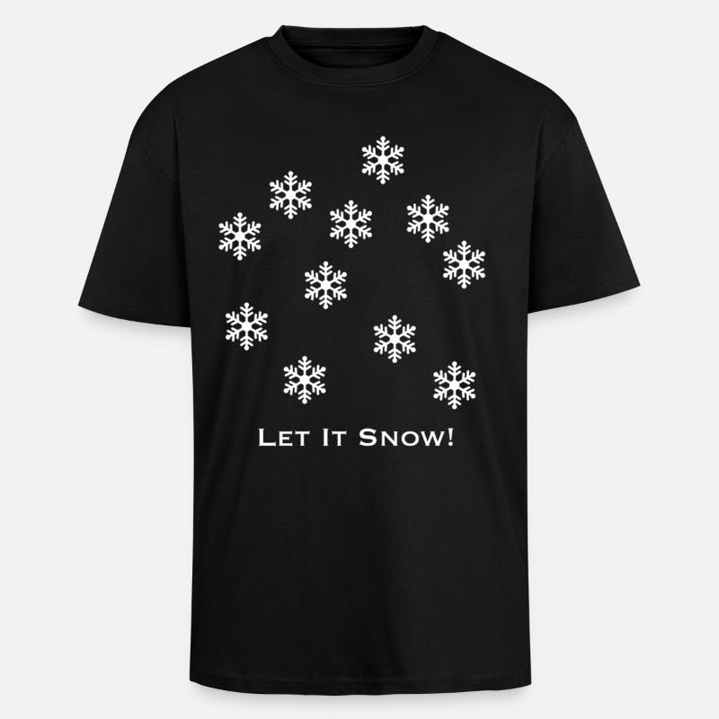 Lassen Sie es schneien - Oversized Heavyweight Unisex T-Shirt - Schwarz