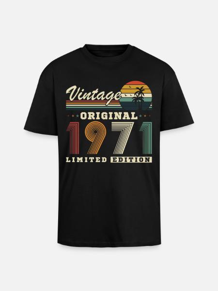 Originales Retro-Jubiläumsgeschenk von 1971 - Oversized Heavyweight Unisex T-Shirt - Schwarz