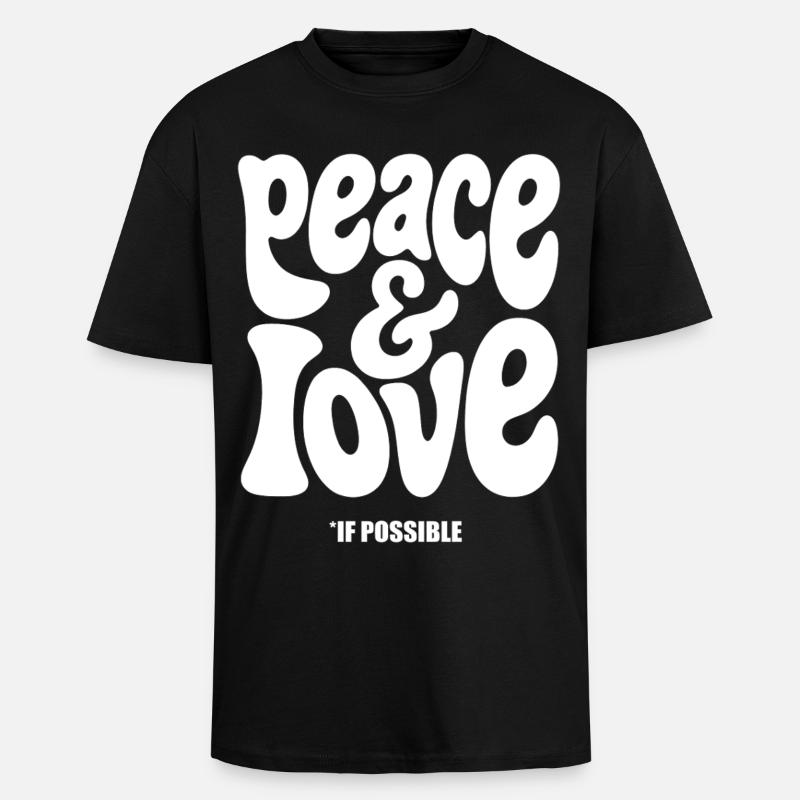 FRIEDENSLIEBE #2 – lass uns reden. - Oversized Heavyweight Unisex T-Shirt - Schwarz