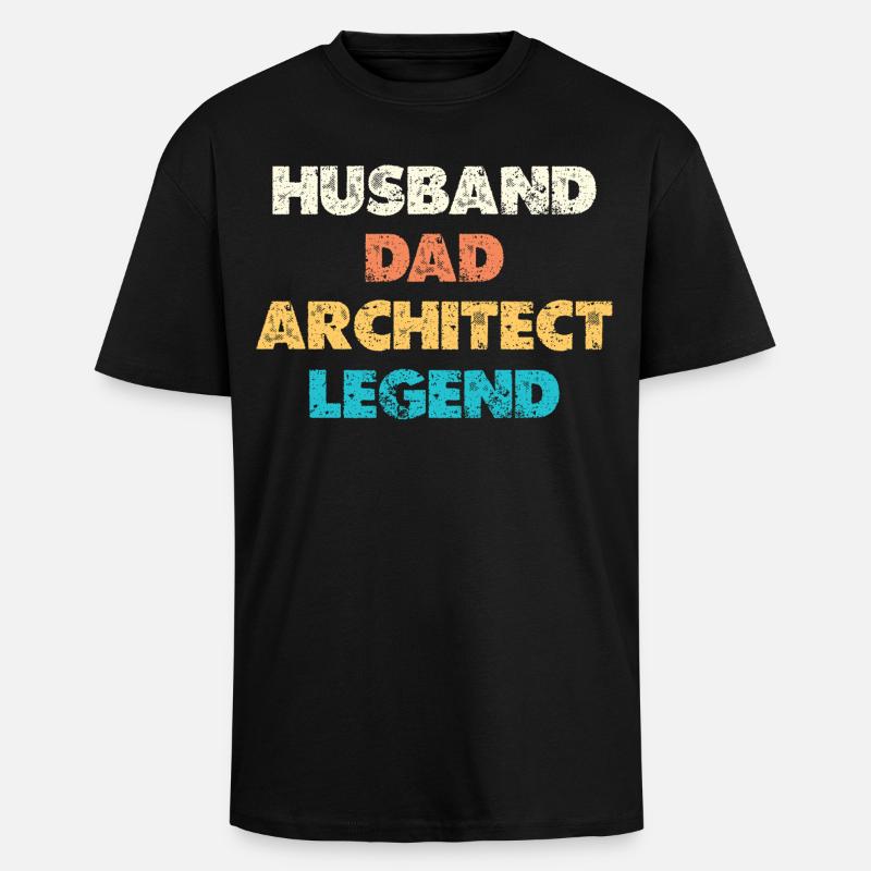 Husband Dad Architect Legend - Unisex Oversized Heavyweight T-shirt - black