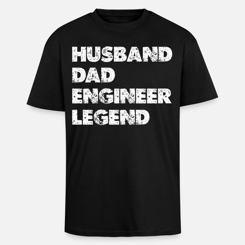 Husband Dad Engineer Legend - Unisex Oversized Heavyweight T-shirt - black