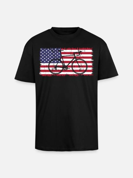 Cycling USA - T-shirt unisexe oversize épais - noir
