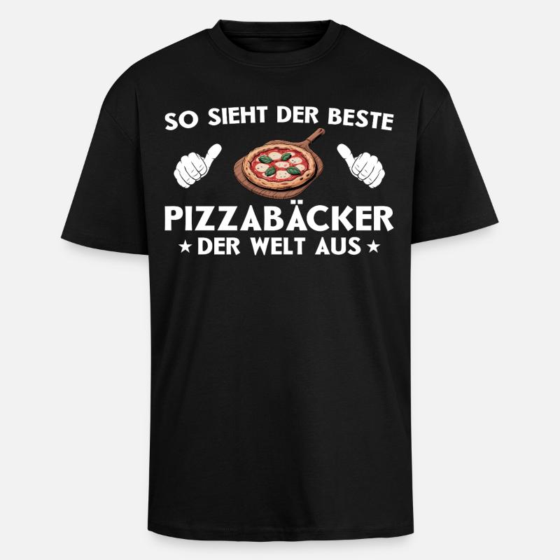 Pizza Bester Pizzabäcker Geschenkidee - Oversized Heavyweight Unisex T-Shirt - Schwarz