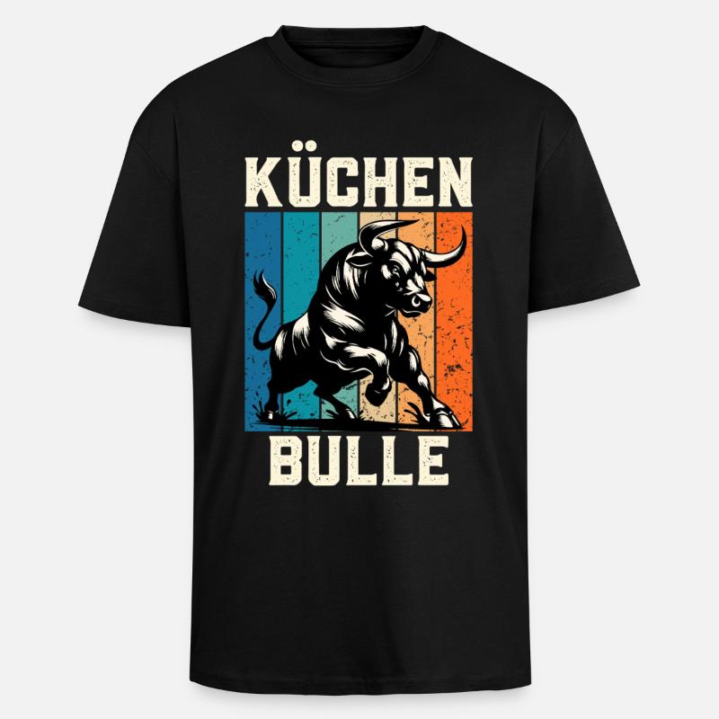 Chef KÜCHENBULLE Chefs Fun - T-shirt unisexe oversize épais - noir