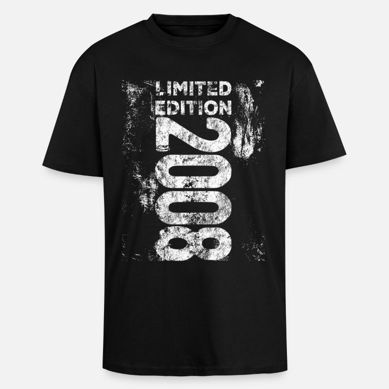 Édition limitée cadeau d’anniversaire 2008 - T-shirt unisexe oversize épais - noir