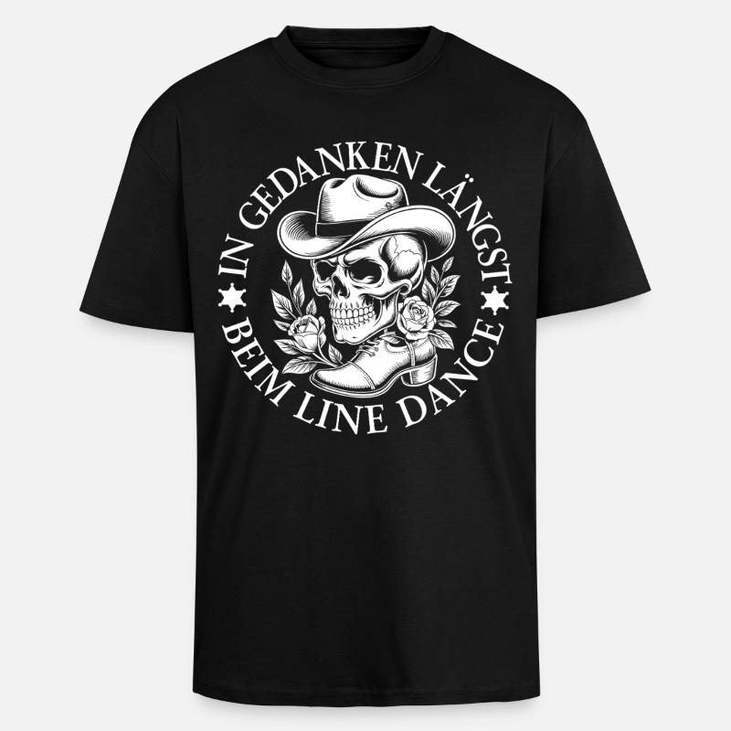 Skeleton in line dance style - Unisex Oversized Heavyweight T-shirt - black