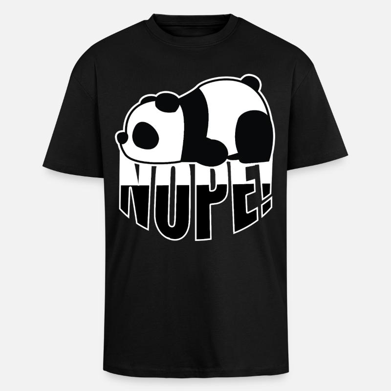Panda Nope - Oversized Heavyweight Unisex T-Shirt - Schwarz