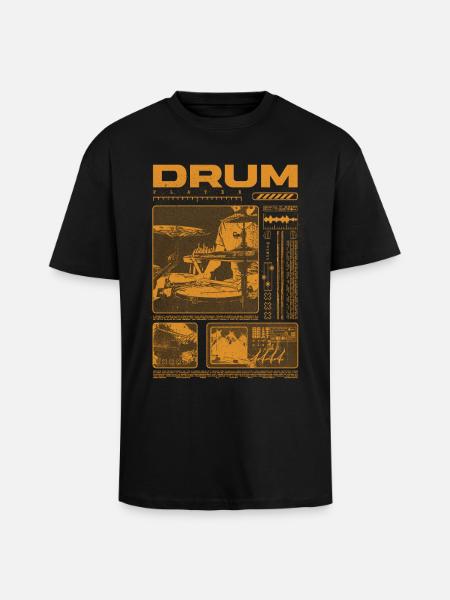 Rock Drummer Drum Player Streetwear - Unisex Oversized Heavyweight T-shirt - black