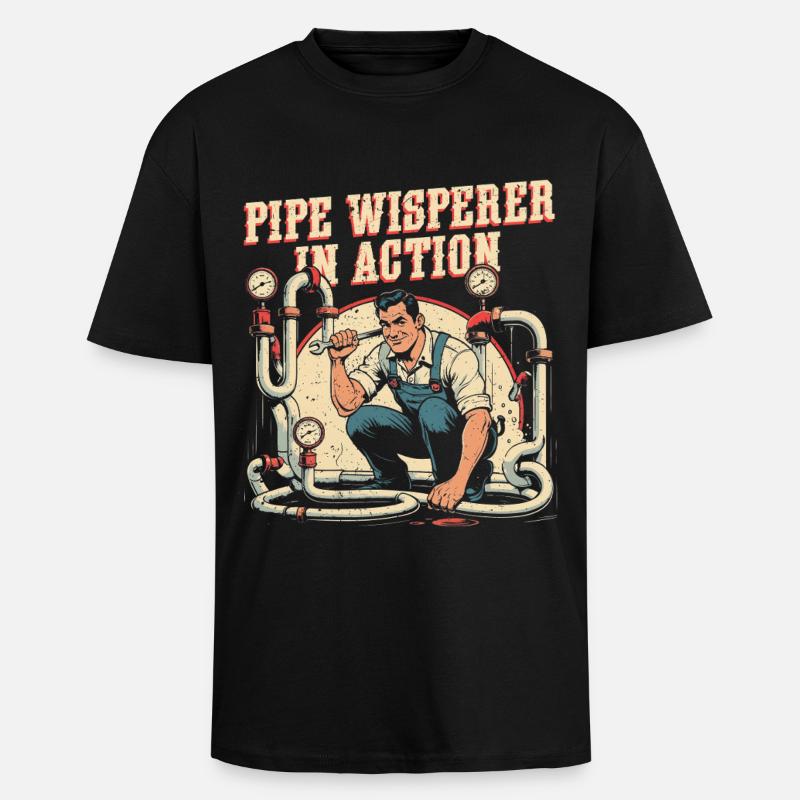 Pipe Layer Pipe Builder Pipe Whisperer - T-shirt unisexe oversize épais - noir