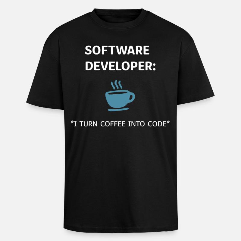 Software Developer - Coffee Edition - Unisex Oversized Heavyweight T-shirt - black