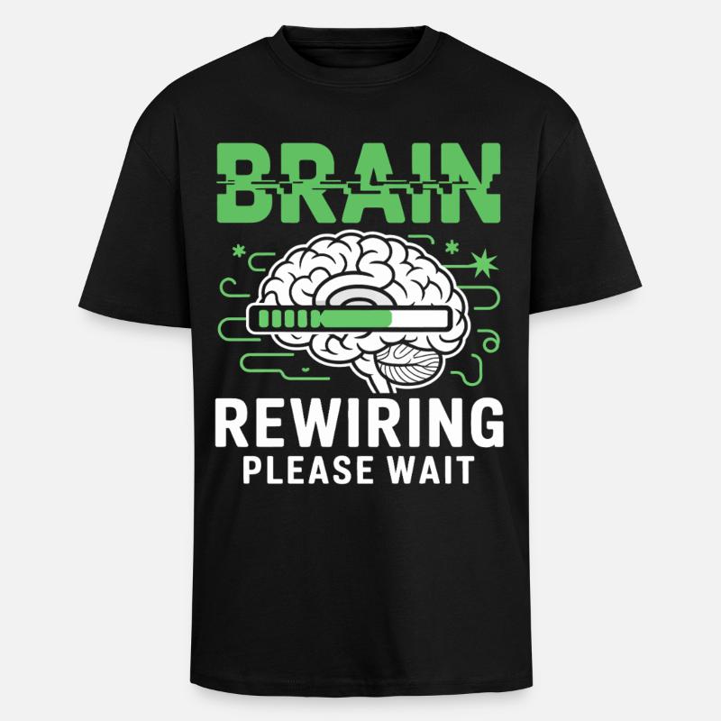 Brain Restart Please Wait - Unisex Oversized Heavyweight T-shirt - black