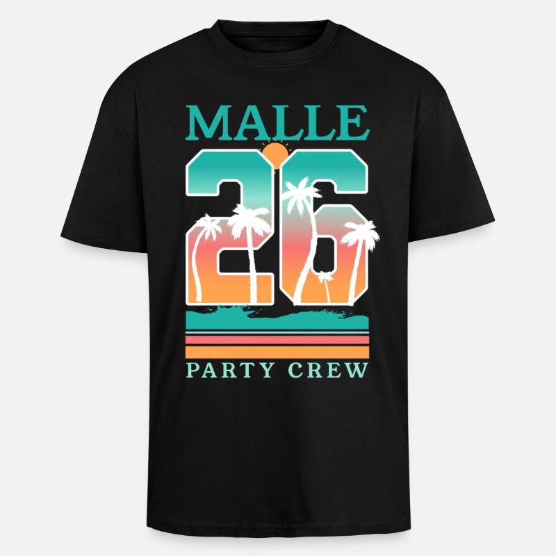Malle 2026 Majorque - T-shirt unisexe oversize épais - noir