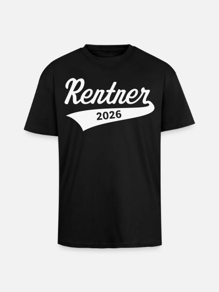 Retirees 2026 (Pension/Retirement/White) - Unisex Oversized Heavyweight T-shirt - black