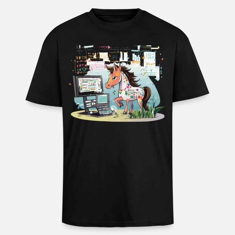 Digital Graffiti Pony - Oversized Heavyweight Unisex T-Shirt - Schwarz
