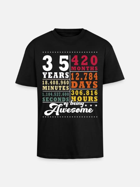 35 Years Thirty-fifth Birthday - Unisex Oversized Heavyweight T-shirt - black