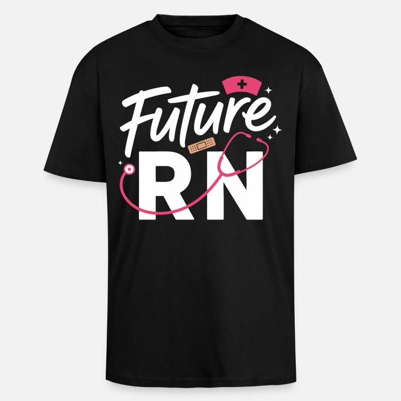 Future RN Stethoskop & Klinik - Oversized Heavyweight Unisex T-Shirt - Schwarz
