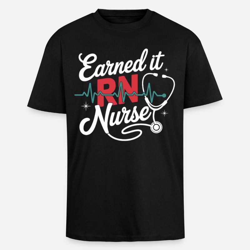 Earned it RNurse - Oversized Heavyweight Unisex T-Shirt - Schwarz