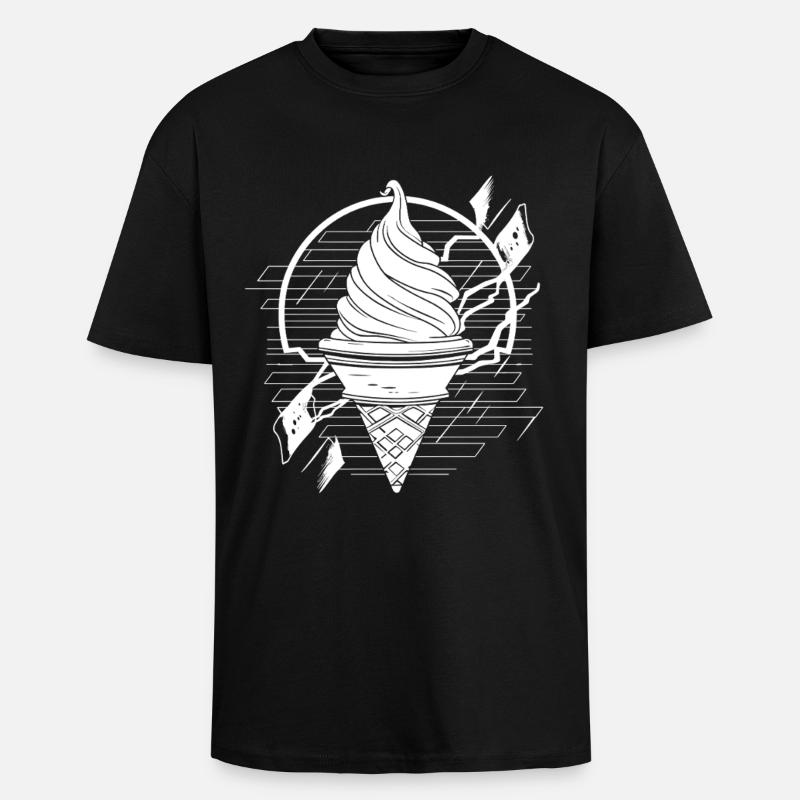 Dessin de glace douce - T-shirt unisexe oversize épais - noir
