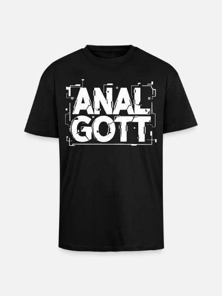 Anal Gott Schriftzug - Oversized Heavyweight Unisex T-Shirt - Schwarz