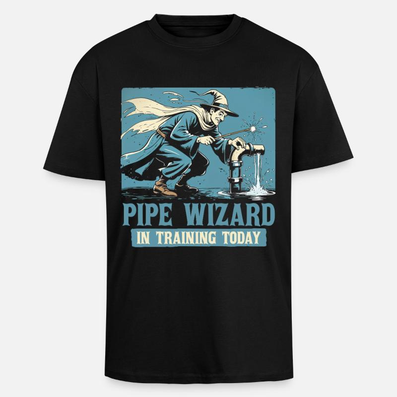Pipe Layer Pipeline Builder - Unisex Oversized Heavyweight T-shirt - black