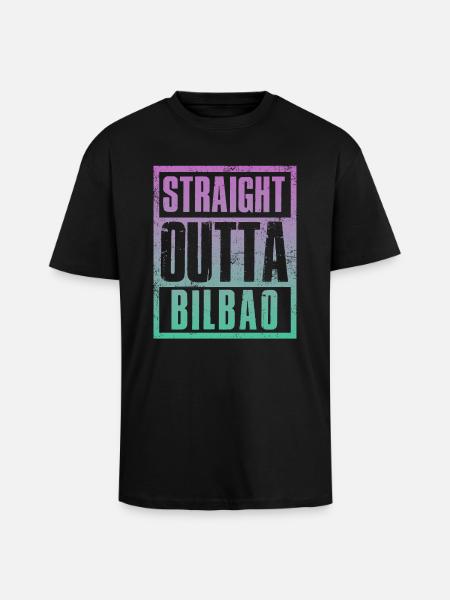 Straight outta Bilbao - Unisex Oversized Heavyweight T-shirt - black