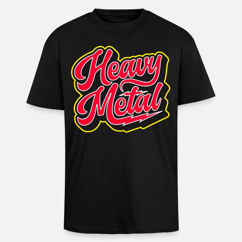 Heavy Metal Bold 3D Script - Unisex Oversized Heavyweight T-shirt - black