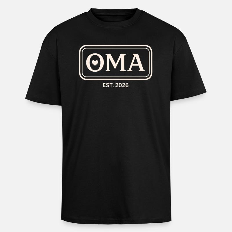 OMA EST. 2026 Stolze Großmutter Ankündigung - Oversized Heavyweight Unisex T-Shirt - Schwarz