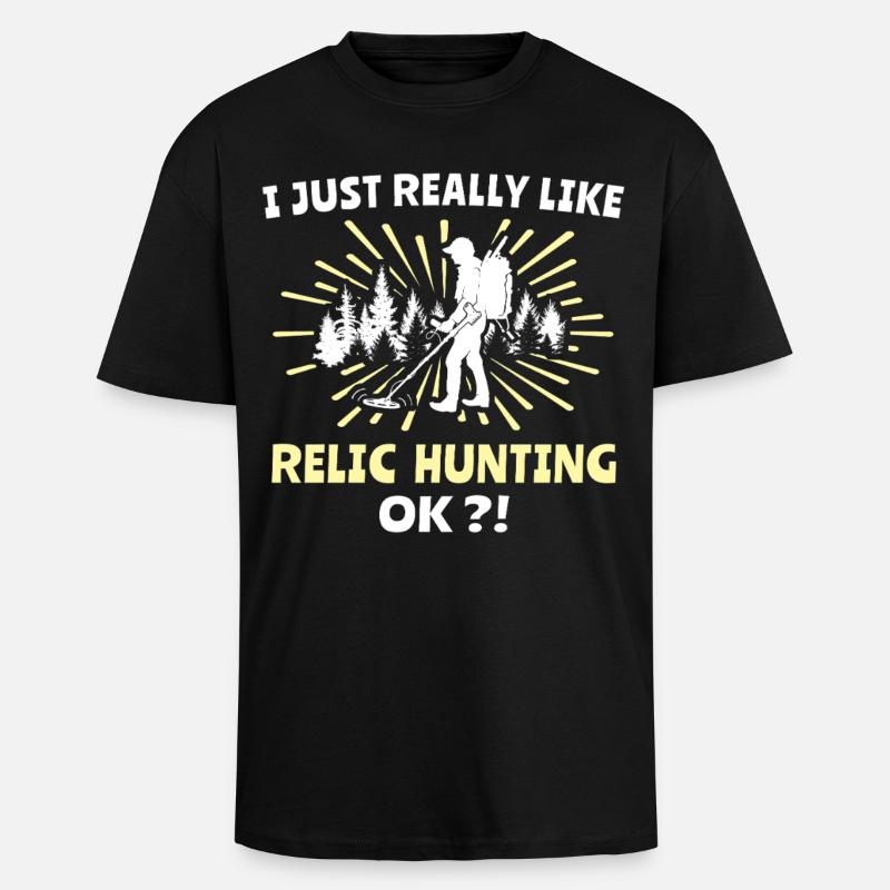 Reliktesucher Sondeln - Oversized Heavyweight Unisex T-Shirt - Schwarz