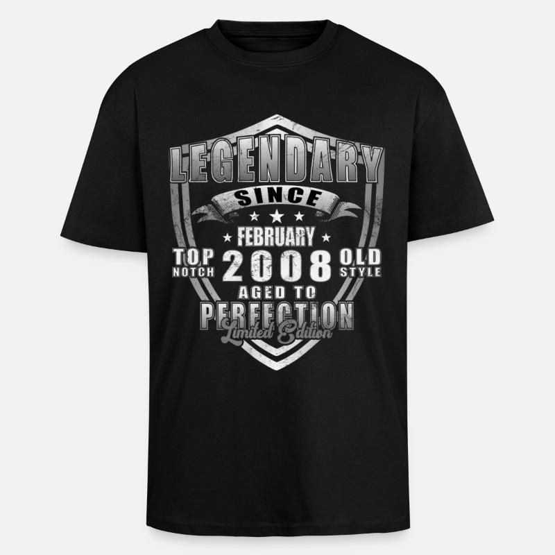 February 2008 Limited Edition - Unisex Oversized Heavyweight T-shirt - black