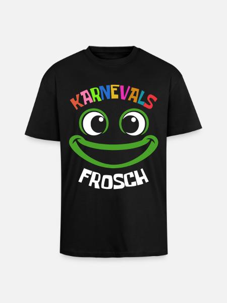 Karnevals Frosch | buntes Faschings Kostüm - Oversized Heavyweight Unisex T-Shirt - Schwarz