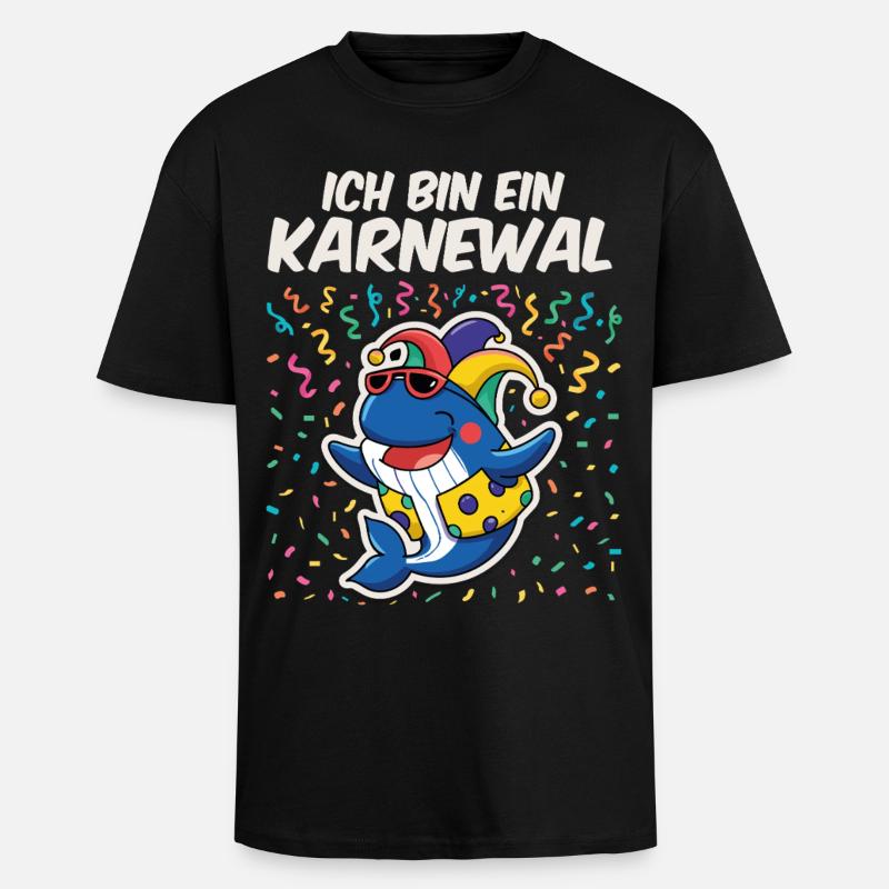 Ich bin ein Karneval - Oversized Heavyweight Unisex T-Shirt - Schwarz
