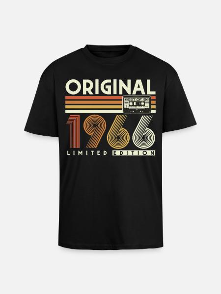 Vintage 1966 Vintage 60-års fødselsdag Retro - Unisex oversized heavyweight t-shirt - sort
