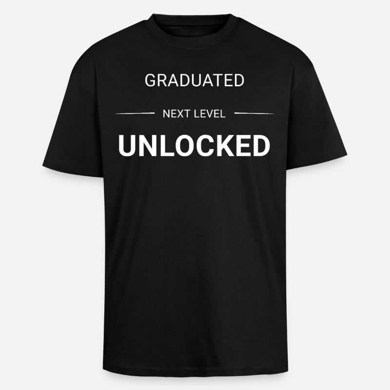 GRADUATED_NEXT_LEVEL_UNLOCKED_white - Oversized Heavyweight Unisex T-Shirt - Schwarz