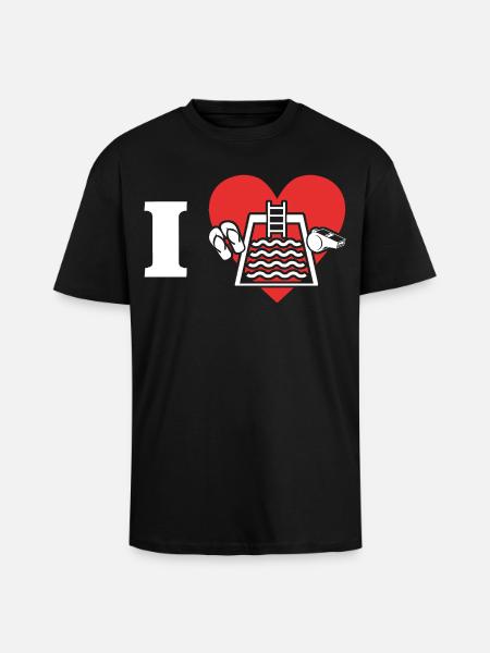 Lifeguards Love Lifeguard Swimmers - Unisex Oversized Heavyweight T-shirt - black