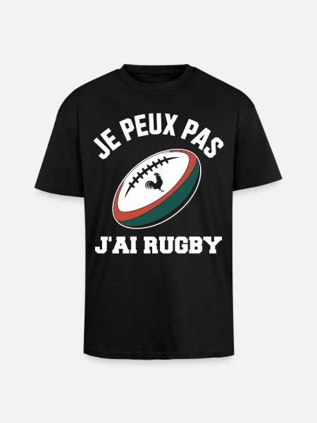 I can't I have rugby - Unisex Oversized Heavyweight T-shirt - black