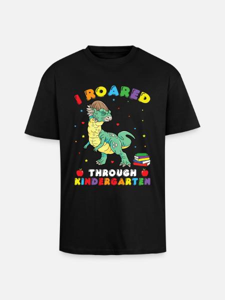 Kindergarten Outfit Dinosaur Costume - Unisex Oversized Heavyweight T-shirt - black